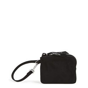 vera bradley women's cotton clip & zip mini pouch wallet, black, one size