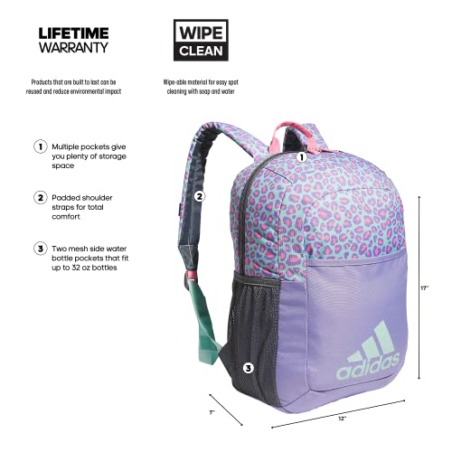 adidas Ready Backpack, Cheetah Semi Flash Aqua-Light Purple/Light Purple/Semi Flash Aqua Blue, One Size