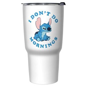 disney stitch mornings 27 oz stainless steel insulated travel mug, 27 ounce, multicolored