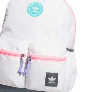 adidas Originals Trefoil 3.0 Backpack, White/BeamPink/LucidCyanBue, One Size