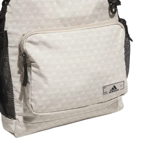 adidas Saturday Backpack, BOS Mini Monogram Wonder Beige/Black, One Size