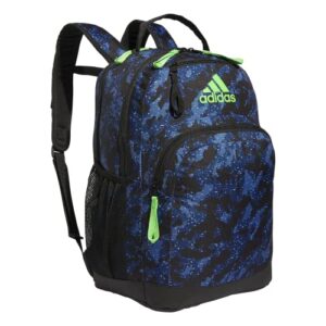 adidas adaptive backpack, galaxy camo dark blue/lucid lime green, one size