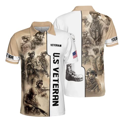 Veteran US Army AOP Lightweight Polo Shirt S-5XL, American Veteran Shirt, Army Veteran Shirt, us Army Veteran Shirt, Multicolor