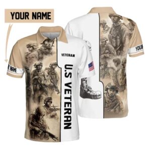 Veteran US Army AOP Lightweight Polo Shirt S-5XL, American Veteran Shirt, Army Veteran Shirt, us Army Veteran Shirt, Multicolor