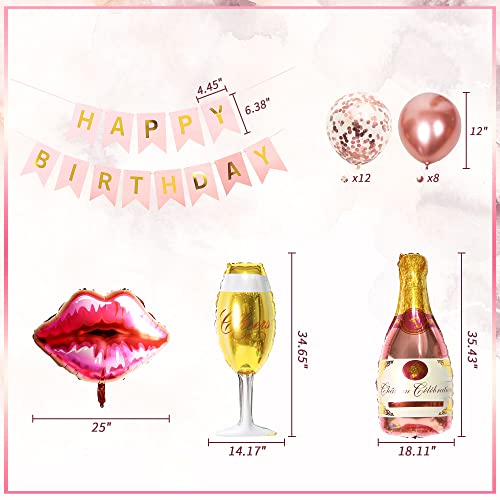 LaVenty 26 PCS Rose Gold Talk 30 to Me Balloons Talk 30 to Me Birthday Decoration Talk Thirty To Me Backdrop Talk Thirty To Me Banner 30th Birthday Decoration for Her Dirty 30 Birthday Decoration