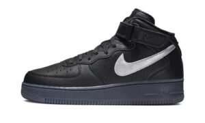 nike mens air force 1 mid dx3061 001 black/metallic silver - size 11