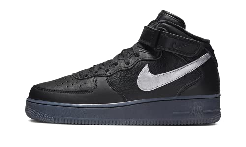 Nike Mens Air Force 1 Mid DX3061 001 Black/Metallic Silver - Size 11