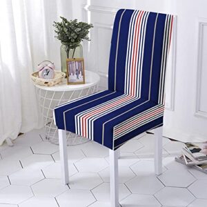 simple striped dining table and chair cover backrest integrated seat cover restaurant anti-dirty removable chair cover dd3 2pcs