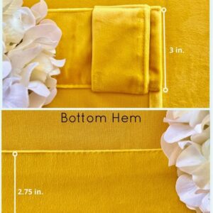 LUXEBLOSS Luxurious Velvet Curtains/Gold Yellow Drapes 96 inches Long for Living Room, Bedroom, Blackout, Heavy Soft Fabric with Privacy. Back Tab with Rod Pocket. 2 Panels (Yellow 52 Wx96 L)