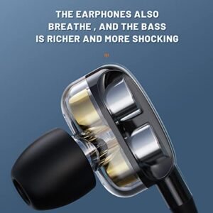 EAVAN Double Dynamic Drivers Wired Earphones,4 Speakers 4 Core HiFi in-Ear Earbuds,Noise Isolating Headphones 3.5mm Jack with Mic for Computer,MP3 and Phone