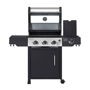 VANSTON Liquid Propane Gas Grill, Stainless Steel BBQ Grill High Performance 3 Burners with Side Burner, 48,000 BTU Cart Style Perfect Patio Garden Picnic Backyard Barbecue Grill.