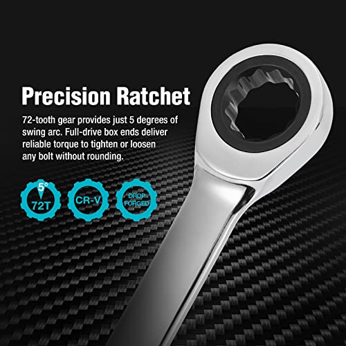 DURATECH 18mm Extra Long Ratcheting Wrench, Metric, CR-V Steel