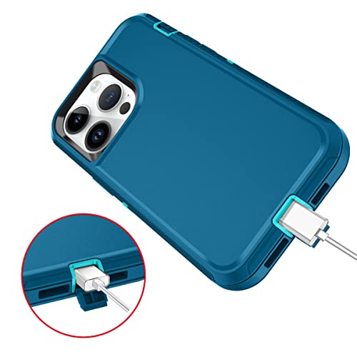 I-HONVA for iPhone 14 Pro Max Case Shockproof Dust/Drop Proof 3-Layer Full Body Protection Rugged Heavy Duty Durable Cover Case for Apple iPhone 14 Pro Max 6.7-inch, Turquoise