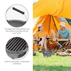 Angoily Cast Iron Charcoal Grill Japanese Tabletop BBQ Grill Mini Portable Hibachi Grill Indoor Grill Stove Camping Barbecue Tool BBQ Charcoal Stove 20cm