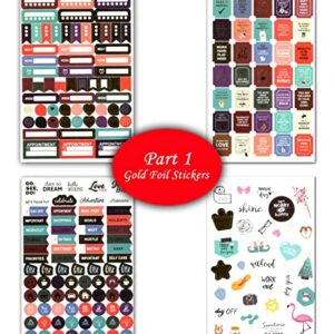 Deselen Happy Planner Stickers, Calendar Planner, Planner Stickers, Aesthetic Calendar Stickers for Teacher Planner, Teacher Stickers, Happy Planner Stickers, (Set of 12 Sheets 725 Stickers)