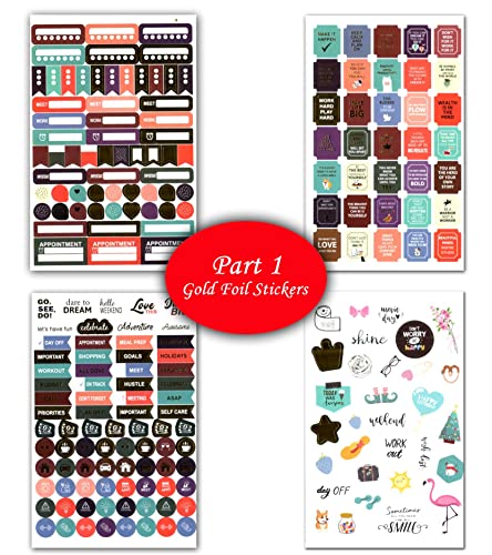 Deselen Happy Planner Stickers, Calendar Planner, Planner Stickers, Aesthetic Calendar Stickers for Teacher Planner, Teacher Stickers, Happy Planner Stickers, (Set of 12 Sheets 725 Stickers)