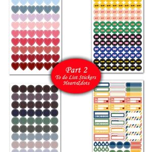 Deselen Happy Planner Stickers, Calendar Planner, Planner Stickers, Aesthetic Calendar Stickers for Teacher Planner, Teacher Stickers, Happy Planner Stickers, (Set of 12 Sheets 725 Stickers)