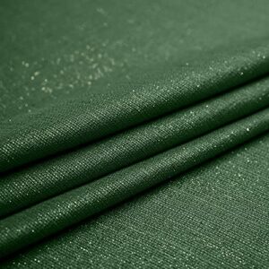 Christmas Green and Gold Curtains 63 Inch Length for Living Room 2 Panels Grommet Semi Sheer Shiny Glitter Sparkle Shimmer Hunter Forest Green Curtain for Bedroom Xmas Holiday Decor Emerald Dark Green