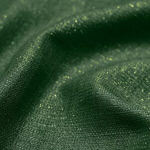 Christmas Green and Gold Curtains 63 Inch Length for Living Room 2 Panels Grommet Semi Sheer Shiny Glitter Sparkle Shimmer Hunter Forest Green Curtain for Bedroom Xmas Holiday Decor Emerald Dark Green