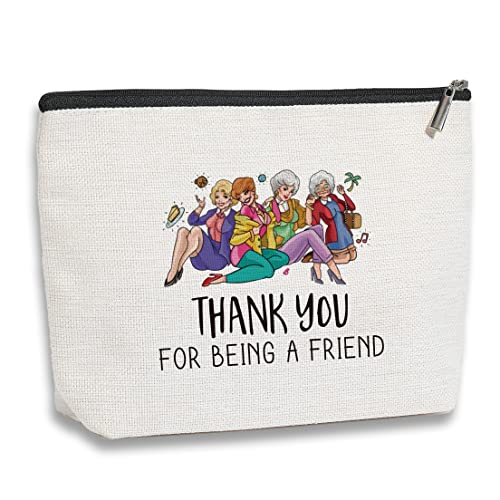 kdxpbpz Golden Inspired Makeup Bag Golden TV Show Fans Gifts for Women Travel Toiletry Makeup Organizer Zipper Pouch Birthday Gift for Friend BFF Girls Thank You for Being A Friend