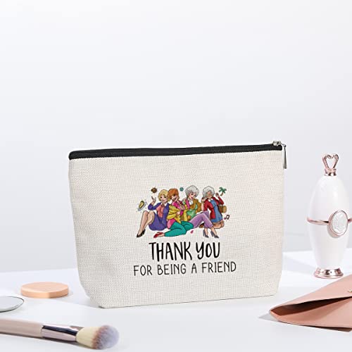 kdxpbpz Golden Inspired Makeup Bag Golden TV Show Fans Gifts for Women Travel Toiletry Makeup Organizer Zipper Pouch Birthday Gift for Friend BFF Girls Thank You for Being A Friend