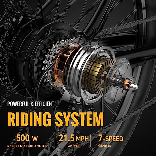 Heybike Race Max 27.5" Electric Bike for Adults 500W Brushless Motor 48V 12.5AH Removable Battery Ebike Light Weight Commuter Electric Mountain Bike Shimano 7-Speed Front Fork Suspension, Black