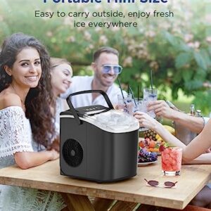 COWSAR Portable Countertop Ice Maker Machine with Self-Cleaning, 26.5lbs/24Hrs, 6 Mins/9 Pcs Bullet Ice, Ice Scoop and Basket, Handheld Ice Maker for Kitchen/Home/Office/Party