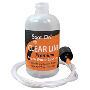 clear line - frozen refrigerator water line tool - patented innovative new system - large hot water reservoir - 36 inch firm flex tube - made in the usa