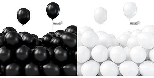 Bundle - Black Balloons 50 pcs 5 inch and White Balloons 50 pcs 5 inch