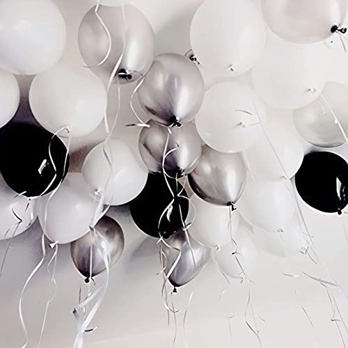 Bundle - Black Balloons 50 pcs 5 inch and White Balloons 50 pcs 5 inch