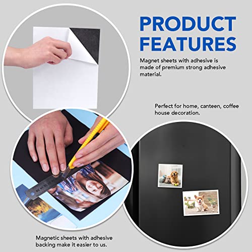 DIYMAG Magnetic Adhesive Sheets, |8" x 10"|, 6 Pack Magnetic Sheets with Adhesive Backing, Flexible Magnet Sheets for Crafts, Photos and Die Storage, Easy Peel and Stick, Easy to Cut into Any Size