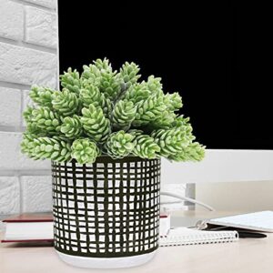 Winlyn 3 Pcs Small Potted Plants Artificial Succulents Hanging Plants and Faux Tropical Snake Plant in Black Geometric Pots for Modern Home Kitchen Windowsill Table Shelf Indoor Outdoor Greenery Decor