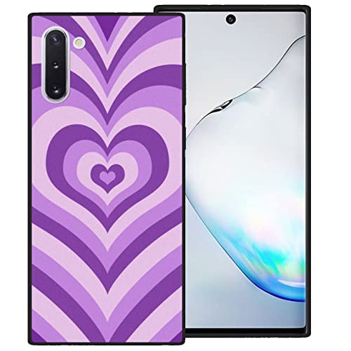 zaztify Compatible with Samsung Galaxy Note 10 5G/4G, Purple Heart Tunnel Center Love Swirl Cute Pattern Shockproof Protective Anti-Slip Thin Slim Soft Phone Case Cover Shell