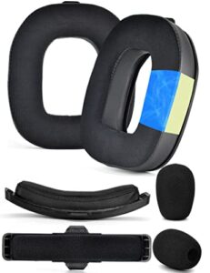 a50 gen 4 mod kit - defean replacement earpads and headband compatible with astro a50 gen 4 headset,ear cushions, upgrade high-density noise cancelling foam, added thickness (black silky cool fabric)
