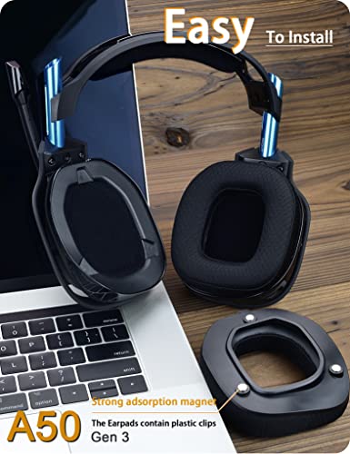 A50 Gen 3 Mod Kit - defean Replacement Earpads and Headband Compatible with Astro A50 Gen 3 Headset,Ear Cushions, Upgrade High-Density Noise Cancelling Foam, Added Thickness (Black Breathable Fabric)