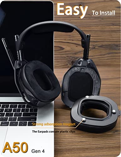 A50 Gen 4 Mod Kit - defean Replacement Earpads and Headband Compatible with Astro A50 Gen 4 Headset,Ear Cushions, Upgrade High-Density Noise Cancelling Foam, Added Thickness (Black Protein and Velour)