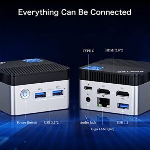 Mini PC Desktop Computers Windows 11 Pro - Intel 11Th Gen N5105(Up to 2.9Ghz) Micro Pc Computer with 8Gb Ddr4 256Gb M.2 SSD, Support Microsd WIFI5 Dual 4K Hdmi BT4.2 Type C USB 3.2 for Home Office
