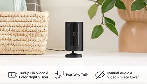 All-new Ring Indoor Cam (2nd Gen) | 1080p HD Video & Color Night Vision, Two-Way Talk, and Manual Audio & Video Privacy Cover (2023 release) | Black