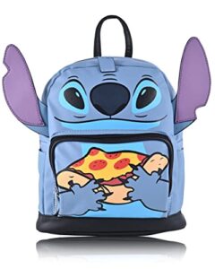 disney lilo and stitch mini backpack for adults and teens womens double strap shoulder bag (blue pizza)