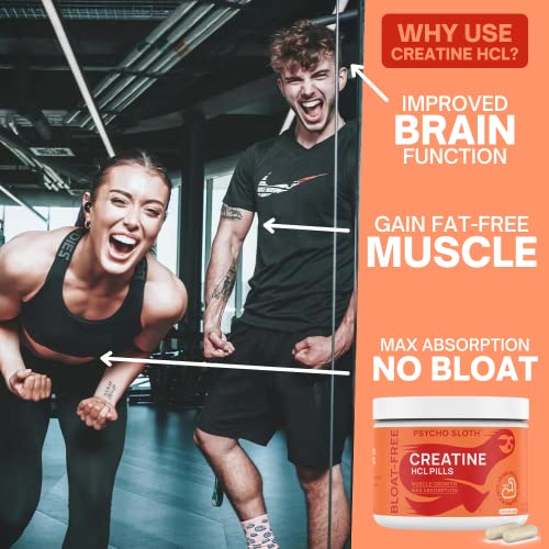 Creatine HCL Pills - Muscle Growth, Endurance, No Bloat, No Load, Not Flavored | Monohydrate Micronized Alternative, Creatine for women and men, Vegan, No Powder, Gummy, Tablets Creatina, 150 Capsules