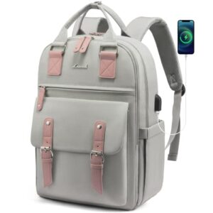 lovevook laptop backpack women,cute backpack purse for women with usb port,college computer backpack,slim vintage teacher nurse bag for work,travel,business,15.6 inch