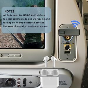 eppfun AK3046E Wireless Transmitter for use on Airplanes, Low Latency Bluetooth 5.0 Audio 3.5mm Jack Adapter for Connecting Wireless Headphones/Earbuds