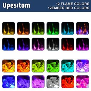 Upesitom Electric Fireplace 43" Upgrade Fireplace Heater Recessed & Wall Mounted, 750/1500W Linear Fireplace LED Electric Fireplace Insert with Adjustable Flame Colors, Timer, Remote Control