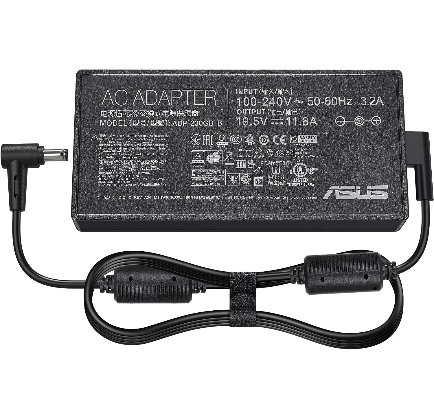 New 19.5 V 11.8A 230W Laptop Charger Fit for Asus ADP-230GB B ROG FX95G FX95D FX95DU FX86F VX60G GL504GS GX501 GX501V GX501VI GX502GW GX701 GA502DU GU502GU AC Power Adapter
