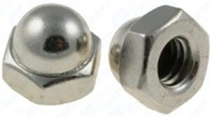 amz clips and fasteners 50 1/4"-20 x 7/16" steel acorn cap nuts - nickel plated