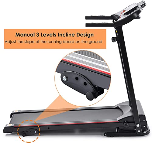 Folding Treadmill, 2.5HP Electric Treadmill for Home with Bluetooth and Incline, Portable Fitness Running Workout for Small Space Home Gym Equipment, MP3 (Black)