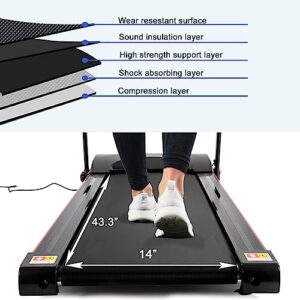 Folding Treadmill, 2.5HP Electric Treadmill for Home with Bluetooth and Incline, Portable Fitness Running Workout for Small Space Home Gym Equipment, MP3 (Black)