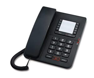 corded landline phones - convenient and fast desktop landline phones durable wall phone with hands-free/mute/hold/flash/redial function easy to operate suitable for home,hotel,office (black)