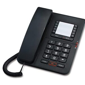 Corded Landline Phones - Convenient and Fast Desktop Landline Phones Durable Wall Phone with Hands-Free/Mute/Hold/Flash/Redial Function Easy to Operate Suitable for Home,Hotel,Office (Black)