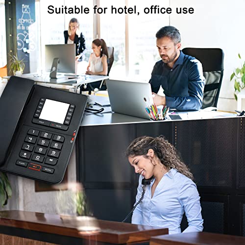 Corded Landline Phones - Convenient and Fast Desktop Landline Phones Durable Wall Phone with Hands-Free/Mute/Hold/Flash/Redial Function Easy to Operate Suitable for Home,Hotel,Office (Black)